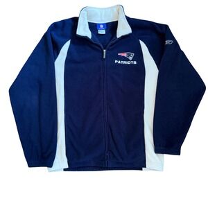 Reebok NFL New England Patriots Fleece Jacket Mens M Navy Blue Full‎ Zip
